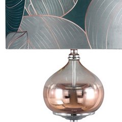 Lampa stojąca szałwiowa SALVIA 4 z welwetowym abażurem i motywem lilii wodnej Limited Collection Eurofirany - ∅ 43 x 157 cm - szałwiowy 2
