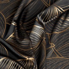 VICTORIA 1 czarna zasłona z welwetu ze złotym wzorem na przelotkach 140x250 cm Eurofirany - 140 x 250 cm - czarny 4