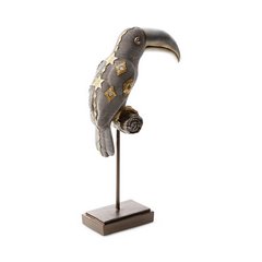 Figurka dekoracyjna KALI srebrna tukan w nowoczesnym stylu Eurofirany - 23 x 12 x 41 cm - srebrny 1