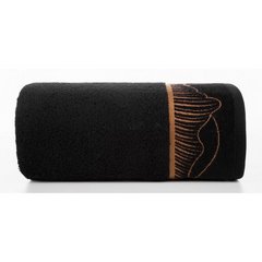 Ręcznik PEONIA 1 z żakardową bordiurą Limited Collection Eurofirany - 50 x 90 cm - czarny 2