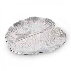 Patera dekoracyjna KALINA srebrna liść nenufaru Eurofirany - 33 x 33 x 2 cm - srebrny 1