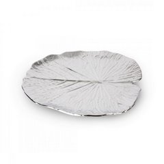 Patera dekoracyjna KALINA srebrna liść nenufaru Eurofirany - 27 x 27 x 2 cm - srebrny 1