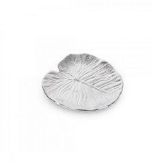 Patera dekoracyjna KALINA srebrna liść nenufaru Eurofirany - 16 x 16 x 2 cm - srebrny 1