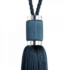Dekoracyjny sznur DINA ciemnoniebieski do upięć z chwostem Eurofirany - 60 x 25 cm - ciemnoniebieski 2