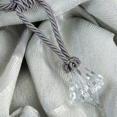 Dekoracyjny sznur TONI srebrny do upięć z chwostem Eurofirany - 44 cm - srebrny 4