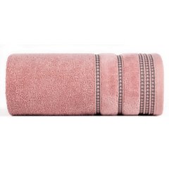 Ręcznik AMANDA pudrowy z delikatną ozdobną bordiurą Eurofirany - 30 x 50 cm - pudrowy róż 1