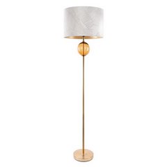 Lampa stojąca biało-złota LUNA 2 z welwetowym abażurem i szklaną podstawą Limited Collection Eurofirany - ∅ 46 x 157 cm - biały 1