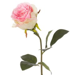 ŻÓŁTO - RÓŻOWA RÓŻA KLASYCZNY SZTUCZNY KWIAT 63 cm EUROFIRANY - ∅ 7 x 63 cm - różowy 2