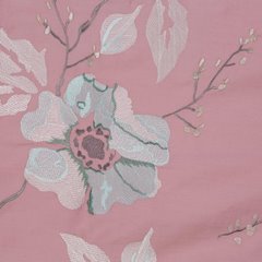 Komplet pościeli HAFT 6 pudrowy haftowany w kwiaty z satyny bawełnianej Eurofirany Premium - 160 x 200 cm - różowy 4