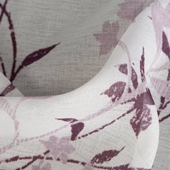 Firana FIONA w fioletowe kwiaty z matowej etaminy Eurofirany - 140 x 250 cm - biały 4