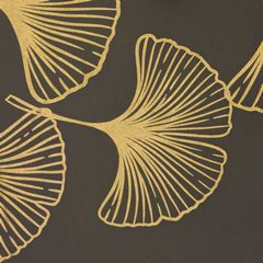 Zasłona HARMONY zaciemniająca ze złotym wzorem liści ginko Eurofirany - 140 x 250 cm - brązowy 3