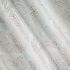 Zasłona LUNA 2 z matowego welwetu ze wzorem srebrnych liści Limited Collection Eurofirany - 140 x 250 cm - biały 2