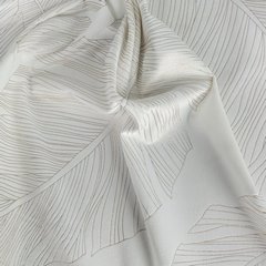 Zasłona LUNA 2 z matowego welwetu ze wzorem srebrnych liści Limited Collection Eurofirany - 140 x 250 cm - biały 4