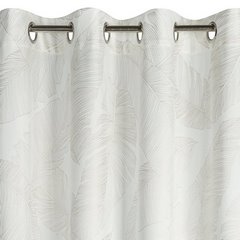 Zasłona LUNA 2 z matowego welwetu ze wzorem srebrnych liści Limited Collection Eurofirany - 140 x 250 cm - biały 5