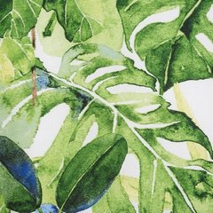 Komplet pościeli MONSTERA biała z wzorem botanicznym z satyny bawełnianej Eurofirany - 220 x 200 cm - zielony 4