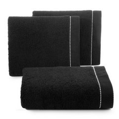 Ręcznik DAISY z dekoracyjnym z ozdobną stębnówką na bordiurze Eurofirany - 30 x 50 cm - czarny 1