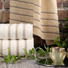 Ręcznik łazienkowy JASPER z bordiurą w paski Eurofirany - 30 x 50 cm - pudrowy róż 6
