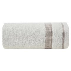 Ręcznik kąpielowy RODOS z żakardową bordiurą w drobną kratkę Eurofirany - 50 x 90 cm - kremowy 2