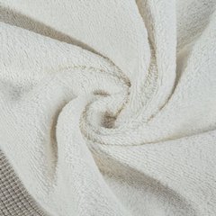 Ręcznik kąpielowy RODOS z żakardową bordiurą w drobną kratkę Eurofirany - 50 x 90 cm - kremowy 4