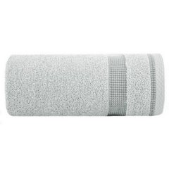 Ręcznik kąpielowy RODOS z żakardową bordiurą w drobną kratkę Eurofirany - 50 x 90 cm - popielaty 2