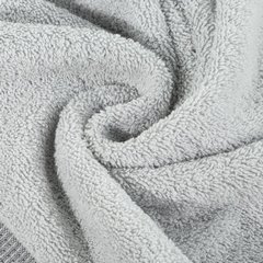 Ręcznik kąpielowy RODOS z żakardową bordiurą w drobną kratkę Eurofirany - 50 x 90 cm - popielaty 4