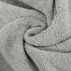 Ręcznik kąpielowy RODOS z żakardową bordiurą w drobną kratkę Eurofirany - 50 x 90 cm - szary 4