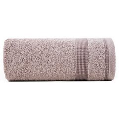 Ręcznik kąpielowy RODOS z żakardową bordiurą w drobną kratkę Eurofirany - 50 x 90 cm - pudrowy róż 2