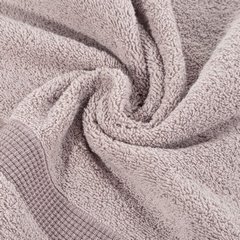 Ręcznik kąpielowy RODOS z żakardową bordiurą w drobną kratkę Eurofirany - 50 x 90 cm - pudrowy róż 4