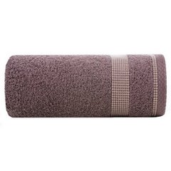 Ręcznik kąpielowy RODOS z żakardową bordiurą w drobną kratkę Eurofirany - 50 x 90 cm - grafitowy 2