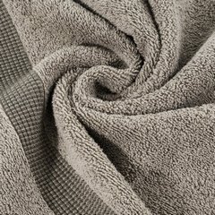 Ręcznik kąpielowy RODOS z żakardową bordiurą w drobną kratkę Eurofirany - 50 x 90 cm - beżowy 4