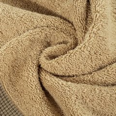 Ręcznik kąpielowy RODOS z żakardową bordiurą w drobną kratkę Eurofirany - 50 x 90 cm - beżowy 4