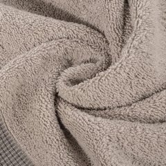 Ręcznik RODOS beżowy z żakardową bordiurą w drobną kratkę Eurofirany - 50 x 90 cm - beżowy 4