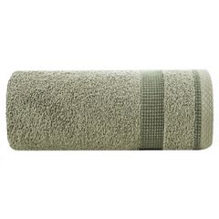 Ręcznik kąpielowy RODOS z żakardową bordiurą w drobną kratkę Eurofirany - 70 x 140 cm - oliwkowy 2