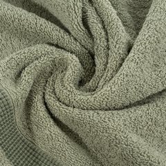 Ręcznik kąpielowy RODOS z żakardową bordiurą w drobną kratkę Eurofirany - 70 x 140 cm - oliwkowy 4