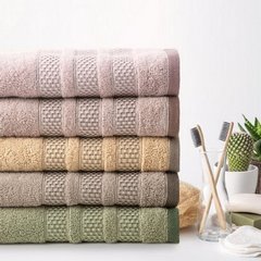 Ręcznik łazienkowy NASTIA z dekoracyjną bordiurą Eurofirany - 50 x 90 cm - kremowy 5