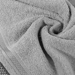 KINGA bawełniany ręcznik łazienkowy z żakardową bordiurą Eurofirany - 50 x 90 cm - stalowy 4