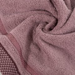 KINGA bawełniany ręcznik łazienkowy z żakardową bordiurą Eurofirany - 50 x 90 cm - liliowy 4