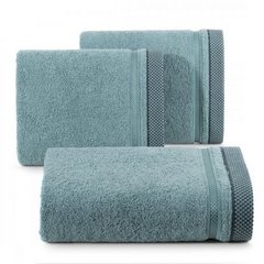 KINGA bawełniany ręcznik łazienkowy z żakardową bordiurą Eurofirany - 50 x 90 cm - niebieski 1