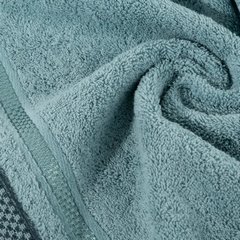 KINGA bawełniany ręcznik łazienkowy z żakardową bordiurą Eurofirany - 50 x 90 cm - niebieski 4