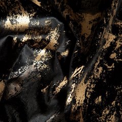 Zasłona czarna TONIA ze złotym nadrukiem przecierki Eurofirany - 140 x 250 cm - czarny 4