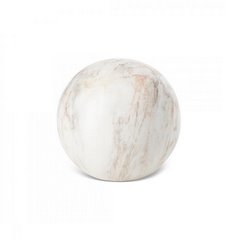 Figurka dekoracyjna kula ASLI biała we wzór polerowanego drewna Eurofirany - ∅ 9 x 9 cm - biały 1