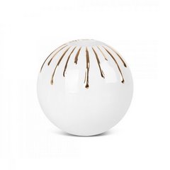 Świecznik ceramiczny LUIS biały z efektem złotych kropel Eurofirany - ∅ 12 x 11 cm - biały 1