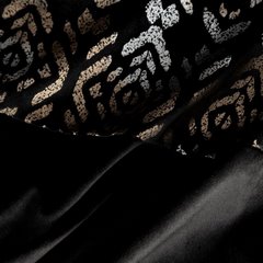 Zasłona LIZA z welwetu z dekoracyjnym pasem Eurofirany - 140 x 250 cm - czarny 4