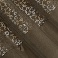 Zasłona LIZA z welwetu z dekoracyjnym pasem Eurofirany - 140 x 250 cm - jasnobrązowy 2