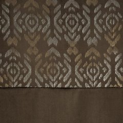 Zasłona LIZA z welwetu z dekoracyjnym pasem Eurofirany - 140 x 250 cm - jasnobrązowy 3
