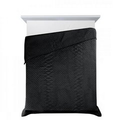 Narzuta czarna LUIZ 3 pikowana metodą hot press z welwetu Design 91 - 170 x 210 cm - czarny 3
