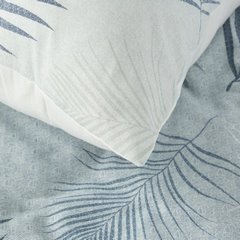 Komplet pościeli SONIA 28 z motywem liści palmy z tkaniny bawełnianej Eurofirany - 220 x 200 cm - jasnoniebieski 6