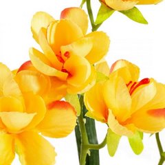 Sztuczny kwiat dekoracyjny FREZJA z jedwabistej tkaniny pomarańczowy Eurofirany - ∅ 7 x 77 cm - pomarańczowy 2