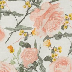 Komplet pościeli SONIA 30 biała w wiosenne kwiaty z tkaniny bawełnianej Eurofirany - 160 x 200 cm - jasnopomarańczowy 4