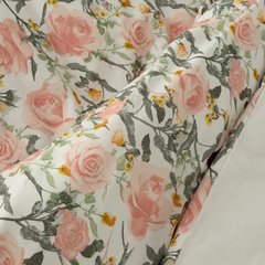 Komplet pościeli SONIA 30 biała w wiosenne kwiaty z tkaniny bawełnianej Eurofirany - 160 x 200 cm - jasnopomarańczowy 5